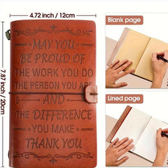 Inspirational Leather Journal - Thank You Gift - Back To School Notebook