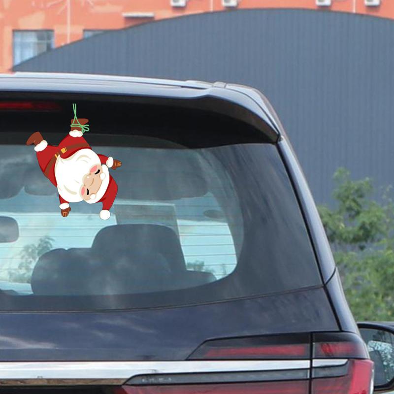 Christmas Car Sticker Santa Claus Car Decal Waterproof Funny Decorative Sticker