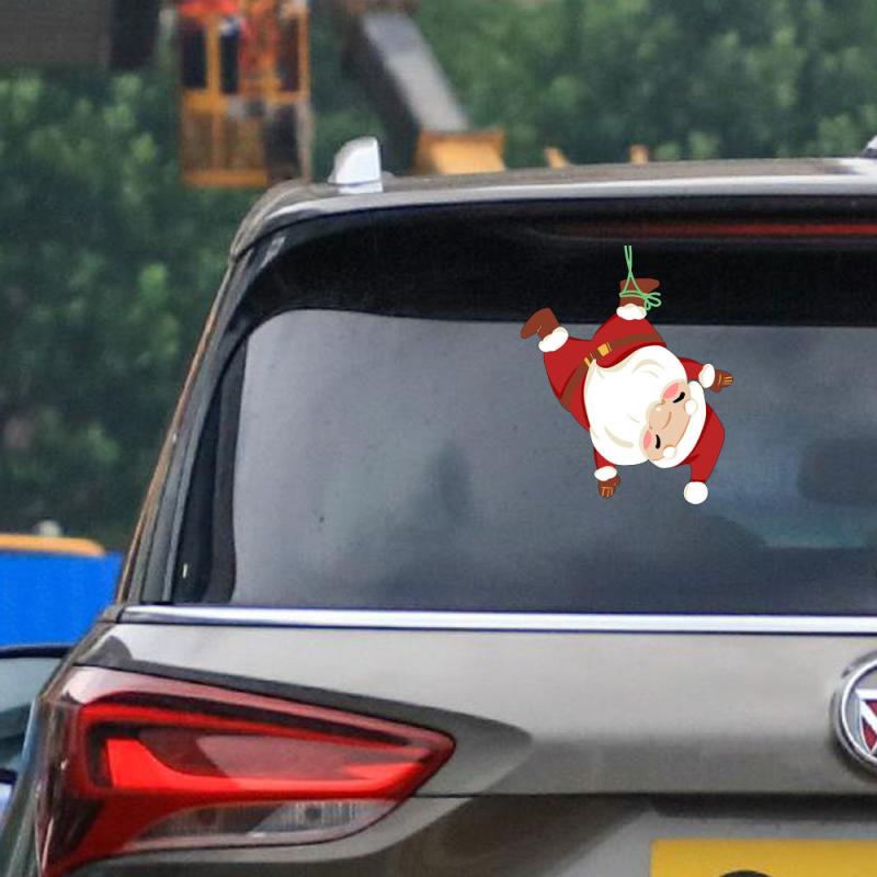 Christmas Car Sticker Santa Claus Car Decal Waterproof Funny Decorative Sticker