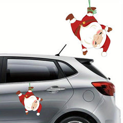 Christmas Car Sticker Santa Claus Car Decal Waterproof Funny Decorative Sticker