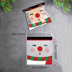 50pcs Christmas Snowman Beer Santa Snack Self Adhesive Packaging Bags Goody Bags