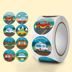 500pcs Round Cartoon Animal Reward Stickers