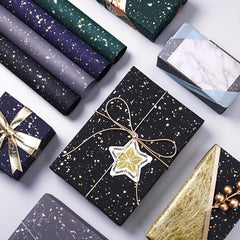 4pcs Pearlescent Paper Christmas Gift Wrapping Flower Wrapping Paper