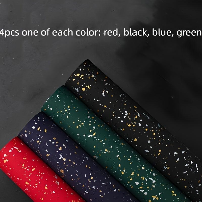 4pcs Pearlescent Paper Christmas Gift Wrapping Flower Wrapping Paper