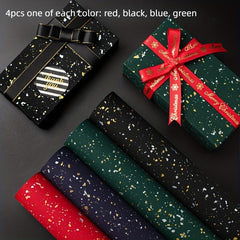 4pcs Pearlescent Paper Christmas Gift Wrapping Flower Wrapping Paper