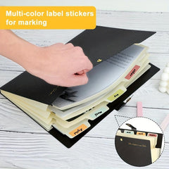 2pcs A4 Expanding File Folder with 32pcs Labels
