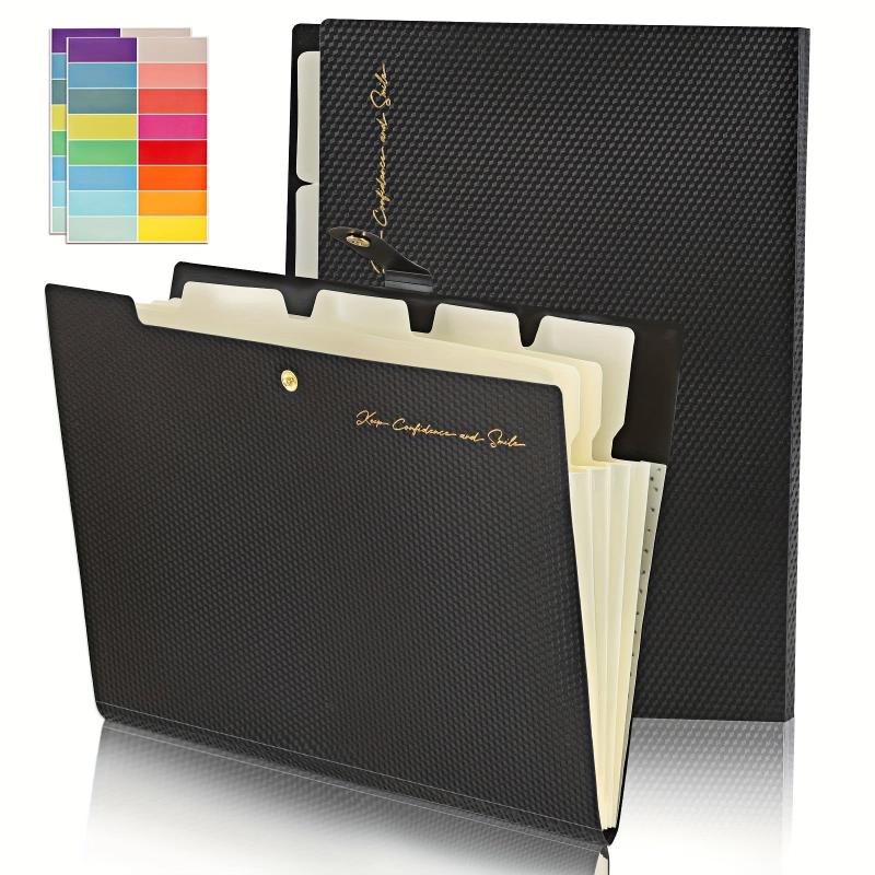 2pcs A4 Expanding File Folder with 32pcs Labels