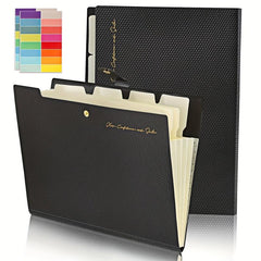 2pcs A4 Expanding File Folder with 32pcs Labels