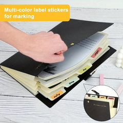 2pcs A4 Expanding File Folder with 32pcs Labels