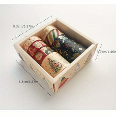 8 Rolls Christmas Bronzing Washi Paper Tape for Creative Decoration