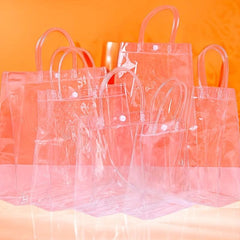 8pcs PVC Handheld Waterproof Gift Handbag for Milk Tea Packaging