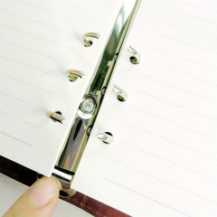 A6 Retro Brown 6 Hole Loose Leaf Notebook Leather Snap Notepad