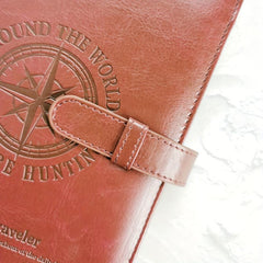 A6 Retro Brown 6 Hole Loose Leaf Notebook Leather Snap Notepad
