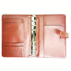 A6 Retro Brown 6 Hole Loose Leaf Notebook Leather Snap Notepad
