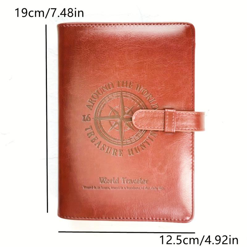 A6 Retro Brown 6 Hole Loose Leaf Notebook Leather Snap Notepad