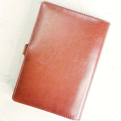 A6 Retro Brown 6 Hole Loose Leaf Notebook Leather Snap Notepad