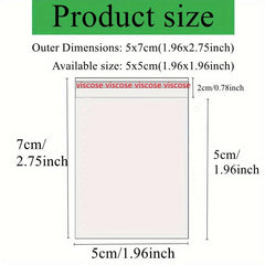 500 Transparent Self Sealing Fiberglass Bags - Various Sizes