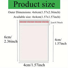 500 Transparent Self Sealing Fiberglass Bags - Various Sizes