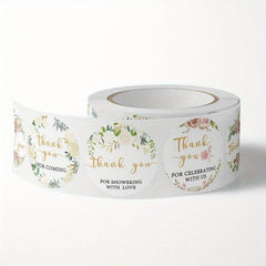 500pcs Rose Copper Plate Sticker Thank You Label Wedding Envelope Seal Sticker