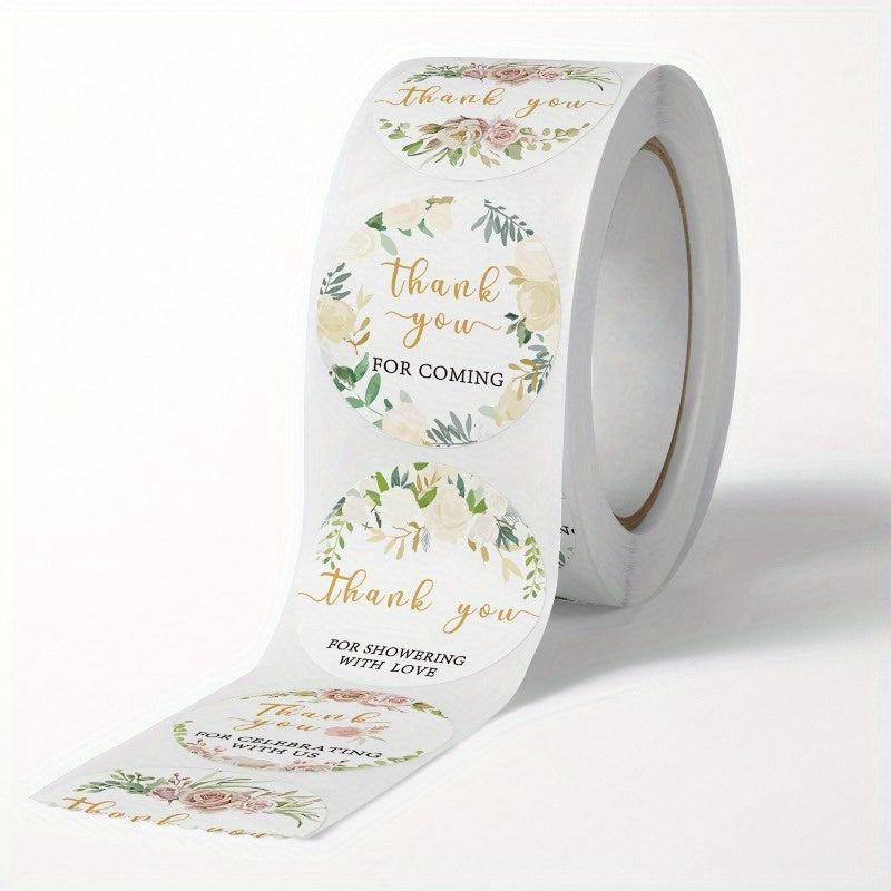 500pcs Rose Copper Plate Sticker Thank You Label Wedding Envelope Seal Sticker