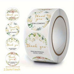500pcs Rose Copper Plate Sticker Thank You Label Wedding Envelope Seal Sticker