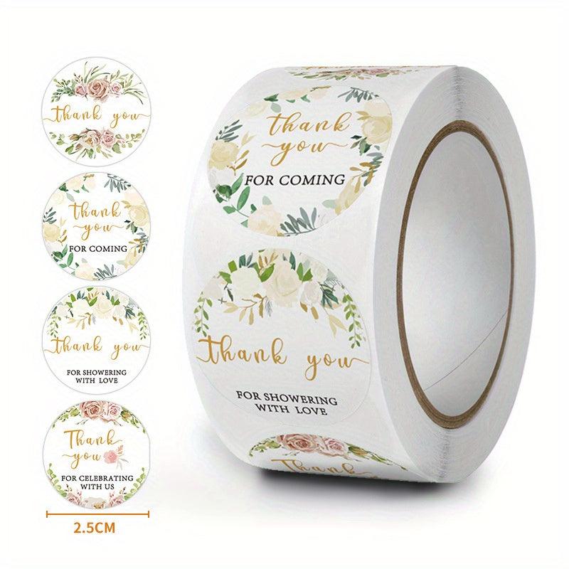 500pcs Rose Copper Plate Sticker Thank You Label Wedding Envelope Seal Sticker
