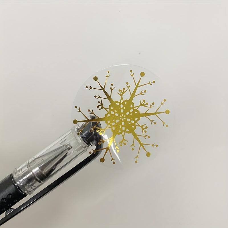 500pcs 1 Inch Christmas Stickers Round Transparent Adhesive Sealing Stickers
