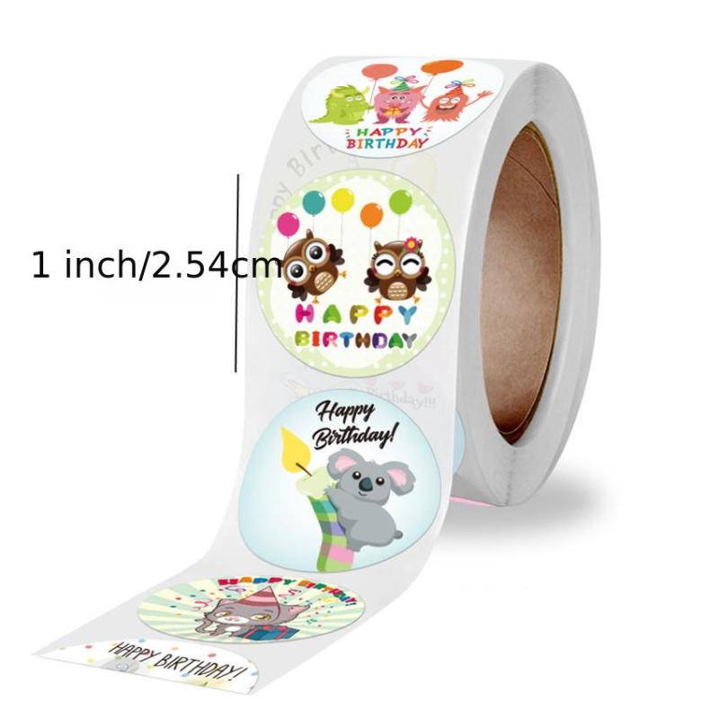 500pcs Cartoon Happy Birthday Stickers for Office Decor
