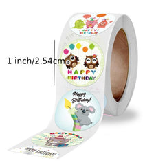 500pcs Cartoon Happy Birthday Stickers for Office Decor