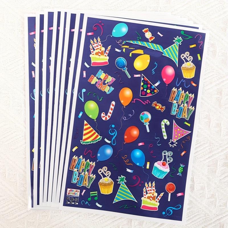 10pcs Happy Birthday Party Favor Bags Balloon Cake Candy Gift Tote