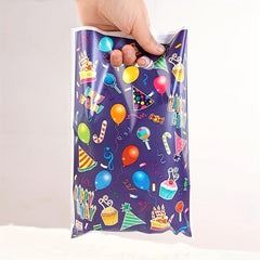 10pcs Happy Birthday Party Favor Bags Balloon Cake Candy Gift Tote