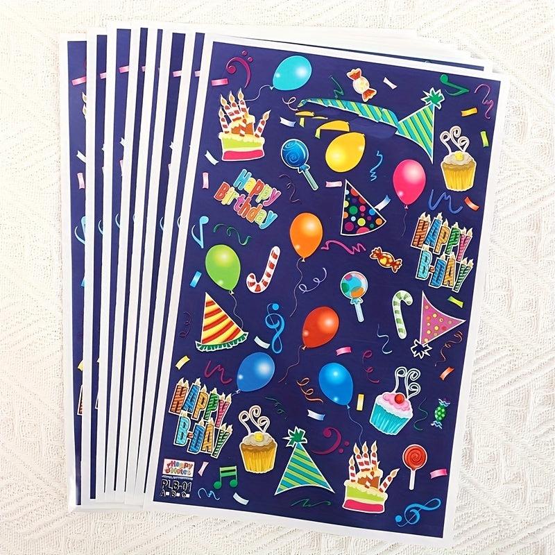 10pcs Happy Birthday Party Favor Bags Balloon Cake Candy Gift Tote