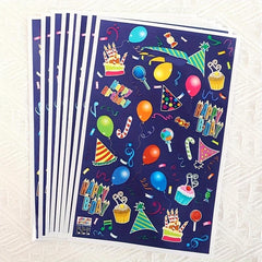 10pcs Happy Birthday Party Favor Bags Balloon Cake Candy Gift Tote