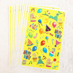 10pcs Happy Birthday Party Favor Bags Balloon Cake Candy Gift Tote