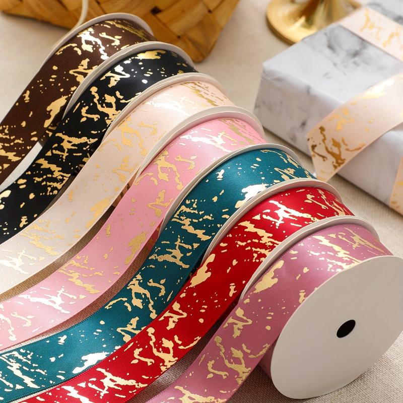 9m Hot Stamping Marble Pattern Ribbon Gift Packaging