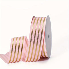 9m Bronzing Webbing 1in Satin Ribbon Golden Striped Ribbon Bag Bow Ribbon
