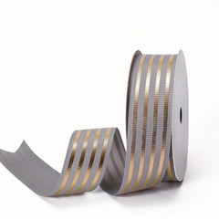 9m Bronzing Webbing 1in Satin Ribbon Golden Striped Ribbon Bag Bow Ribbon