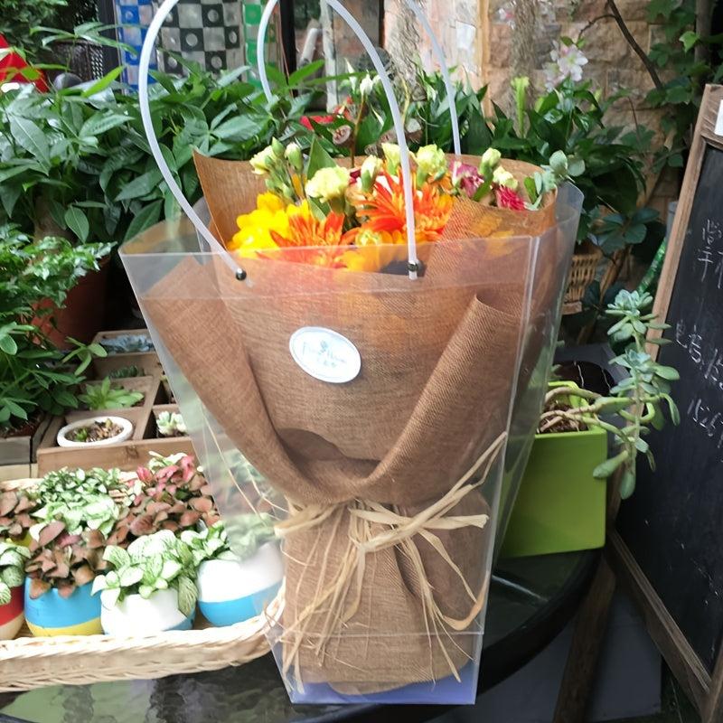 Clear Flower Bouquet Bags With Handle - Florist Packaging