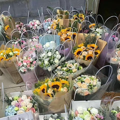 Clear Flower Bouquet Bags With Handle - Florist Packaging