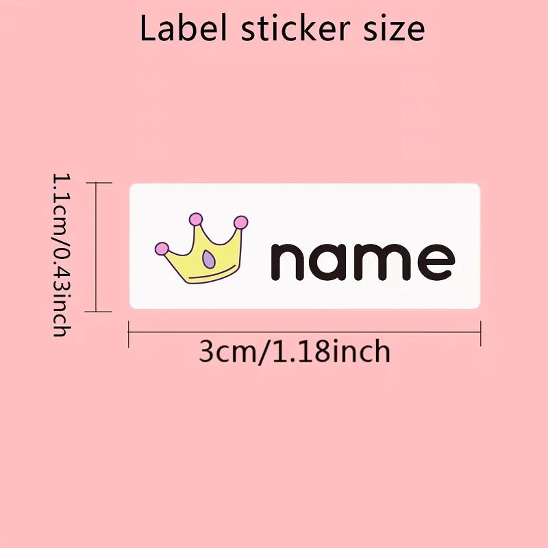 Custom Name Stickers Cartoon Pattern Waterproof Personal Labels