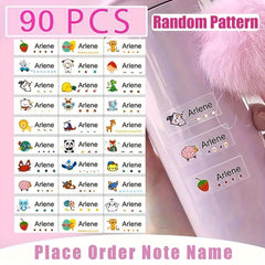 Custom Name Stickers Cartoon Pattern Waterproof Personal Labels