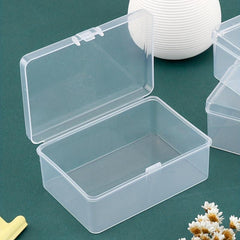 Rectangular Plastic Storage Box Transparent PP Covered Stationery Organizer