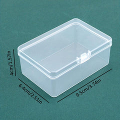 Rectangular Plastic Storage Box Transparent PP Covered Stationery Organizer