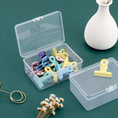 Rectangular Plastic Storage Box Transparent PP Covered Stationery Organizer