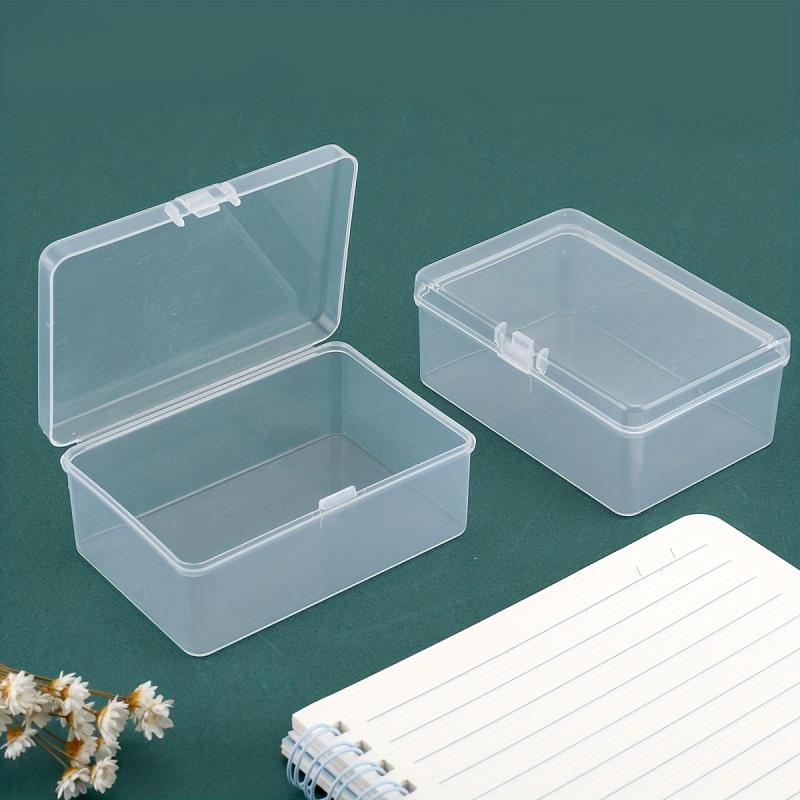 Rectangular Plastic Storage Box Transparent PP Covered Stationery Organizer