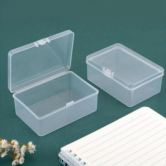 Rectangular Plastic Storage Box Transparent PP Covered Stationery Organizer