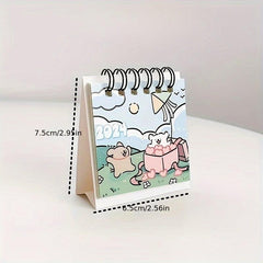 1pc Year Advance Line Small Dog Student Party Office Notes Mini Calendar Desktop