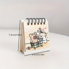 1pc Year Advance Line Small Dog Student Party Office Notes Mini Calendar Desktop
