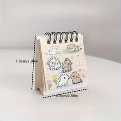 1pc Year Advance Line Small Dog Student Party Office Notes Mini Calendar Desktop
