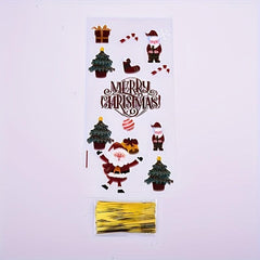 50pcs Christmas Candy Bag Snack Biscuit Bag Cellophane Gift Party Candy Bag